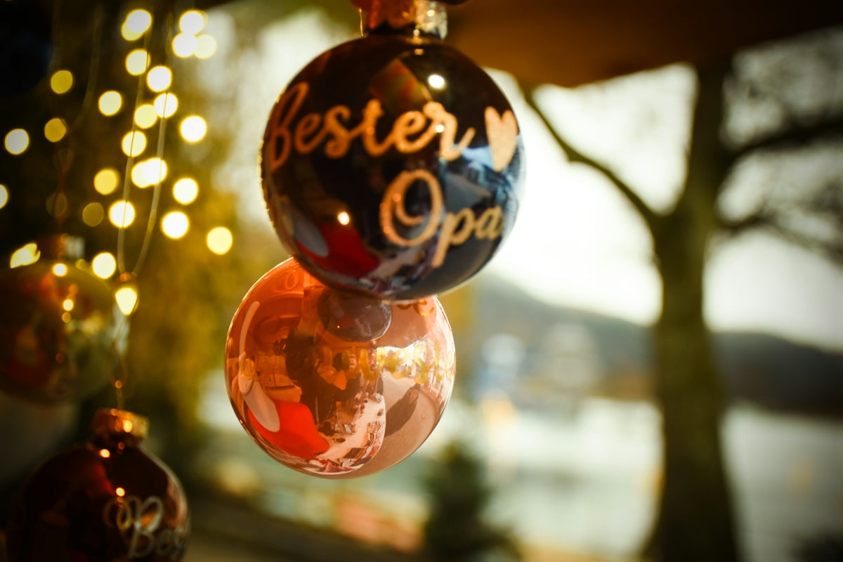 Christmas ornaments with text for grandpa